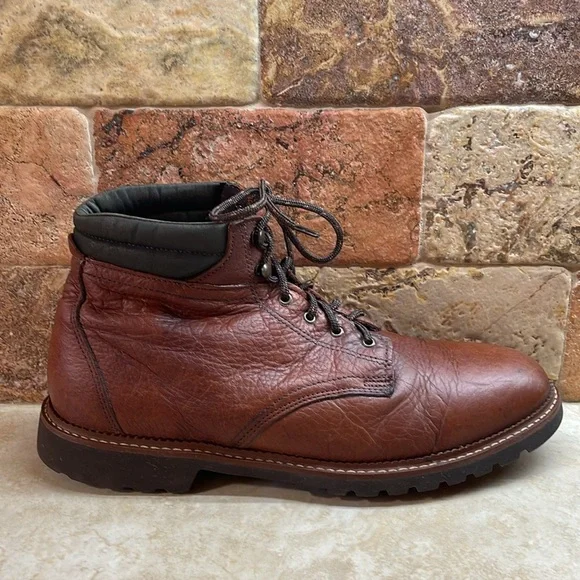 Genuine Leather Men’s Boots Lace Up Gumlite Vibram Made In USA Brown 10M - Picture 11 of 16